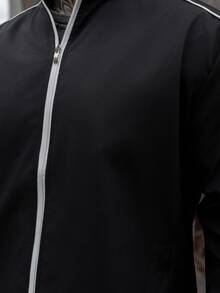 Artur Kramer 男士立领拉链休闲宽松外套 - 黑色 - 查看 6