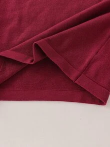 SHEIN Tween Girls Sweater Set,Vintage Style Knit 2 Pieces Set For Autumn/Winter,Burgundy Pearl Button Cardigan+Bodycon Skirt,Elegant,Holiday,Back-To-School - Burgundy - View 9