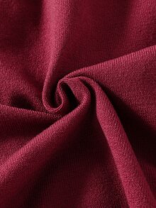 SHEIN Tween Girls Sweater Set,Vintage Style Knit 2 Pieces Set For Autumn/Winter,Burgundy Pearl Button Cardigan+Bodycon Skirt,Elegant,Holiday,Back-To-School - Burgundy - View 8