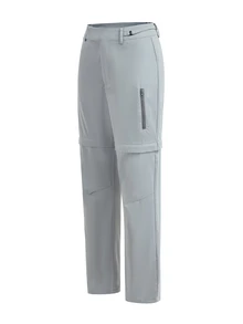 In My Nature Women's Solid Color Zipper Design Straight Leg Loose Outdoor Pants - Grey - View 16