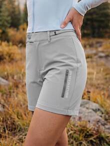 In My Nature Women's Solid Color Zipper Design Straight Leg Loose Outdoor Pants - Grey - View 3
