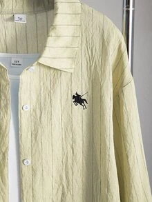 SHEIN Teen Girl Fall Outfits Casual Baggy Yellow White Shirt Pants Set Autumn Fall, Holiday Outfits, Comfortable, Daily Sixth Form Formal - Yellow - View 6