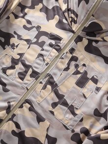 ROMWE MEN Kaos lengan panjang longgar motif kamuflase dua lapis untuk pria di musim gugur/musim dingin. - MultiWarna - View 3