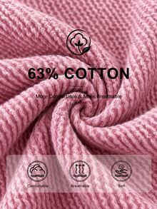 SHEIN Baby Girls' 2 Pieces Outfit, Irregular MockNeck LongSleeve Top With Flared Pants, Ideal For Outdoor Wear In Spring, Autumn And Winter - Pink - View 3
