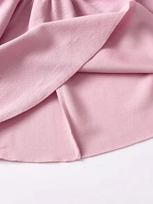 SHEIN 少女優雅牛仔風粉色3D蝴蝶結荷葉邊肩帶仙女洋裝，適合夏季7歲生日派對、嬰兒洗禮、場合穿著、雞尾酒會、休閒出遊 - 粉色 - 查看 6