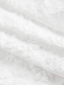 SHEIN MOD 大尺碼優雅 1920 年代白色夏季絲綢質感花卉中長洋裝，適合女性婚禮賓客、晚宴、新娘派對、教堂、休閒穿著 - 白色 - 查看 6