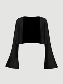 SHEIN MOD Plus Size Black 2 Pieces Cardigan And Midi Dress Set For WomenSummer Outfits For Women - Black - View 7