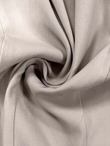 SHEIN Unity Bộ vest nữ gồm áo khoác cài nút kẻ sọc phối màu tương phản và quần dài có túi - Màu be - Xem 8