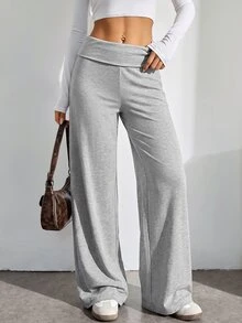 SHEIN Tall Bộ 2 quần dài nữ màu trơn đa năng mặc hàng ngày - Nhiều màu - Xem 4