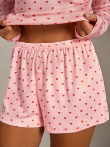 Athîral Women's Printed Pattern Loungewear Set - Pink - View 5