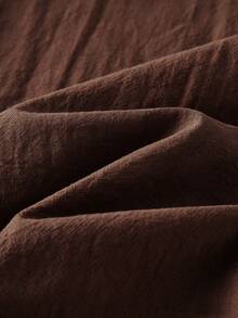 Omancia Women's Summer Solid Color Casual Vacation Comfortable Dress - Dark Brown - View 6