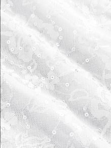 SHEIN Teen Girl Tank Tops Camis Summer New Knit Lace Print Pattern Fitted Simple Elegant Slim Fit Cami, Suitable For Daily Casual Commute, Party All Black - White - View 5