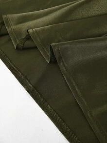SHEIN LUNE Women's Elegant Lace Satin Camisole In Black - Army Green - View 8