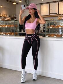 FavEase 女款拼色休閒百搭日常旅行運動連身褲 - 彩色 - 查看 7