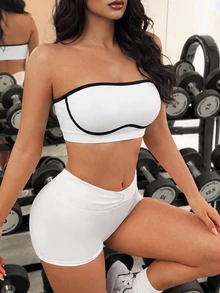Sirith Women's Colorblock Casual Daily Wear Sports Tank Top - White - View 6