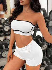Sirith Women's Colorblock Casual Daily Wear Sports Tank Top - White - View 7