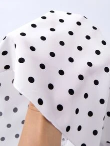 SHEIN 青少年女孩 2件組 黑白波點印花法式背心與休閒 80年代可愛短褲迷你套裝 夏季海灘度假穿搭 - 白色 - 查看 7