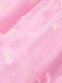 SHEIN Teen Girls' 3D Flower Butterfly Halter Neck Mini Dress, Spring/Summer Party, Birthday, Wedding, Elegant Cute Poster Girl, Graduation, Outfits Pink - Baby Pink - View 6