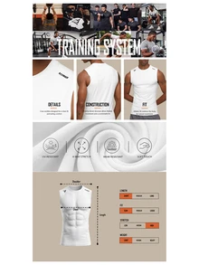 OTTIMOZO Men's Letter Graphic Slim Fit Sports Tank Top, Gym,Men's Compression Tank Top,Training Top,Body Fit Tank,Uv Protection,Cooling Fabric,Training - White - View 10