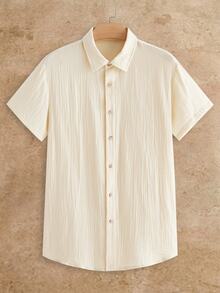 Manfinity RebelGame Men's Woven Casual Short Sleeve Shirt - Apricot - View 3