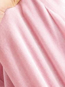 GentleRue Maternity Elegant Solid Color High Elasticity Velvet Maternity Sports Set - Pink - View 12