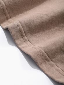 DAZY Men's Summer Solid Brown Regular T-Shirt & Shorts Set, Cozy Outfits - Brown - View 3