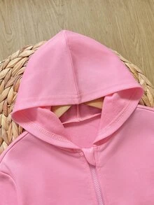 [Random 1 Piece]Baby Girl Knitted Autumn Sweatshirt Hooded Casual Long Sleeve Sweatshirt - Watermelon Pink - View 5