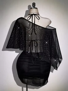 SHEIN ICON 2PCS Plus Size Women Tops - Black - View 5