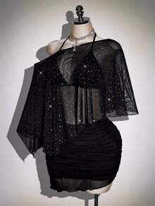 SHEIN ICON 2PCS Plus Size Women Tops - Black - View 3