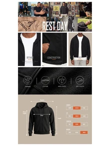 OTTIMOZO Men's Solid Color Drop Shoulder Long Sleeve Drawstring Pocket Casual Hoodie, Autumn/Winter/Back To School Season, Gym - Black - View 9