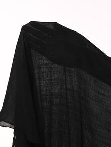 SHEIN Swim Women's Crochet Hollow Out Split Beach Cover Up Dress - Black - View 7