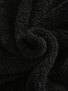 青少年女孩可愛拉鍊長袖刺繡連帽外套 - 黑與白 - 查看 9