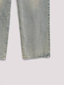 Whitmere Men's Fashionable Streetwear Retro Loose Fit Champagne Blue Jeans - Champagne - View 7