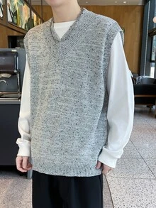 Claim Dot 2pcs/Set Men Plain Button-Up  Cardigan Sweater - Light Grey - View 8