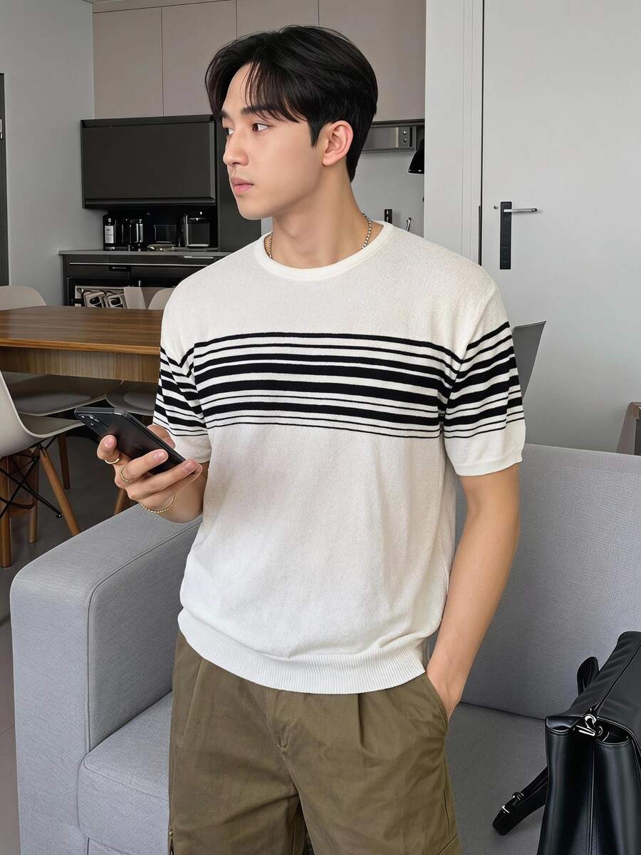 Claim Dot Men's Knitted Sweater, Simple & Fashionable, Casual Everyday Wear - Multicolor - View 1