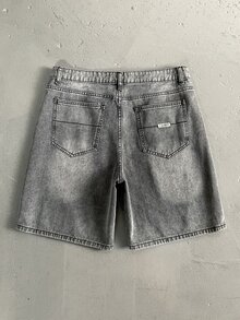 StoneGrade Men's Pockets Loose Wide Leg Casual Versatile Denim Shorts Grey Jean Shorts Men - Light Grey - View 2