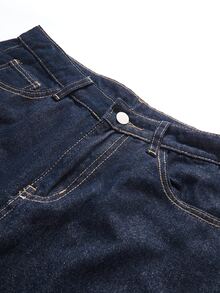 StoneGrade Men Navy Blue Denim 2 Piece Set, Casual Jacket And Loose Fit Pants, Spring/Autumn Boyfriend & Husband Regular Washed Black Loose Wide Leg For Chore Jacket Mens Denim Set - Dark Wash - View 5