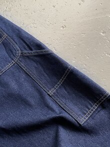StoneGrade Men's Side Pocket Wide Leg Relaxed Fit Denim Overalls Hang Out Street Sport College - Dark Wash - View 8