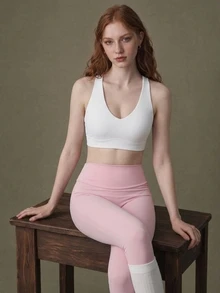 Elnivra Women's Solid Color Casual Minimalist Sports Bra For Yoga And Running - White - View 1