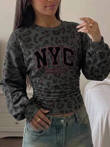 SHEIN Tween Girls Tween Girl Autumn/Winter Fashion Printed Long Sleeve Top - Multicolor - View 5