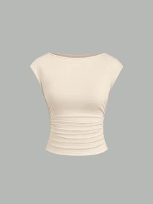 Sweetra 3pcs/Set Sexy Backless Breathable Moisture-Wicking Fitted Short Sleeve Top/T-Shirt For Women - Multicolor - View 5