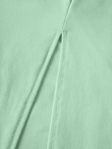 SHEIN Women's Solid Color Contrast Mesh Camisole Top And Skirt Slim Fit Sexy Two Pieces Set - Mint Green - View 4