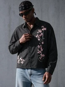 Manfinity EMRG Men's Casual Daily Wear Essential Ins Style Young Street Loose Short Fat Shirt - Multicolor - View 1