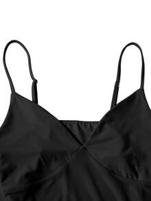 SHEIN Women's Sexy Mesh Patchwork Camisole & Skirt 2 Pieces Set, Summer - Black - View 5