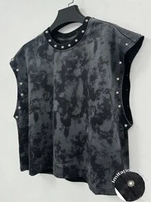 Manfinity Roghcode Men's Retro Faux Pearl 23 Letter Print Vest, Music Festival Tank Top, Holiday - Black - View 3