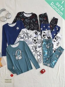 4PCS Tween Boys Pajamas - Multicolor - View 8