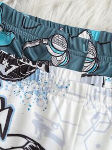 4PCS Tween Boys Pajamas - Multicolor - View 5