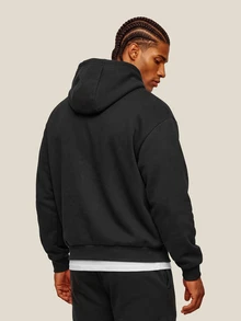 OTTIMOZO Men's Casual Versatile Hooded Sports Sweatshirt, Gym - Black - View 2