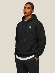 OTTIMOZO Men's Casual Versatile Hooded Sports Sweatshirt, Gym - Black - View 4