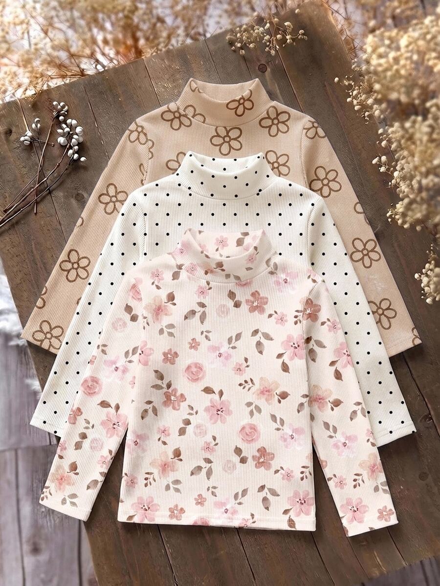 3PCS Young Girls T-Shirts Kids - Multicolor - View 1
